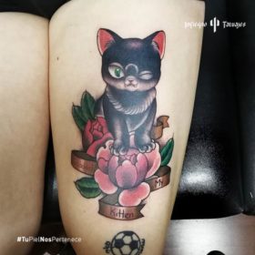 Tatuaje de gato negro – Creado por Christopher | Infierno Tatuajes