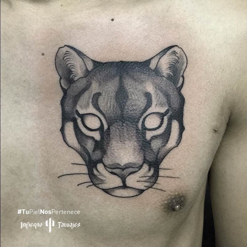 Perdido Birmania florero Tatuaje de puma en el pecho – Creado por Germán | Infierno Tatuajes |  Infierno Tatuajes