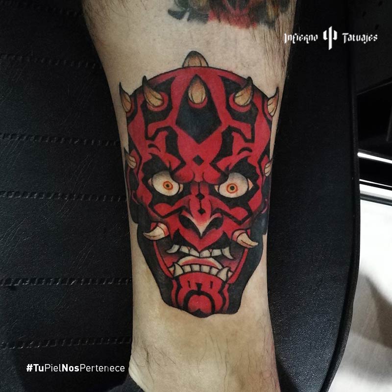 Tatuaje de demonio rojo – Creado por Christopher | Infierno Tatuajes