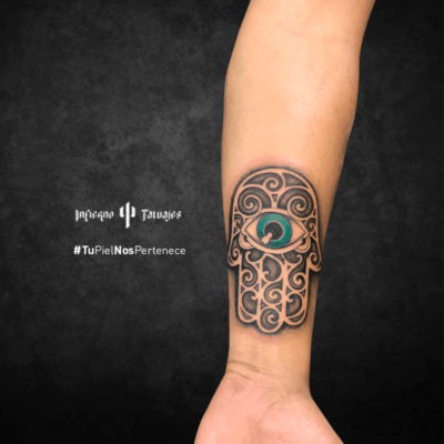 mano de fatima tatuaje, tatuajes simbólicos, jamsa, tatuajes en el antebrazo, mejores estudios de tatuajes df