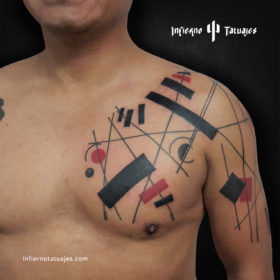 Tatuaje de figuras geométricas – Creado por Javier Gaona | Infierno Tatuajes