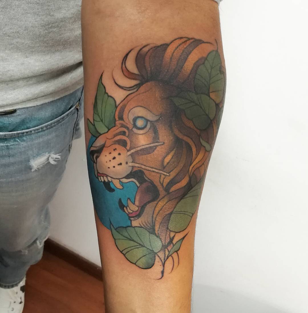 tatuajes de animales - leon