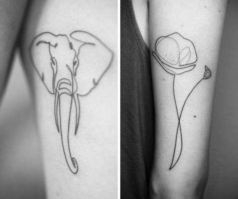 tatuaje minimalista de línea continua