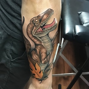 tatuaje dinosaurio animado
