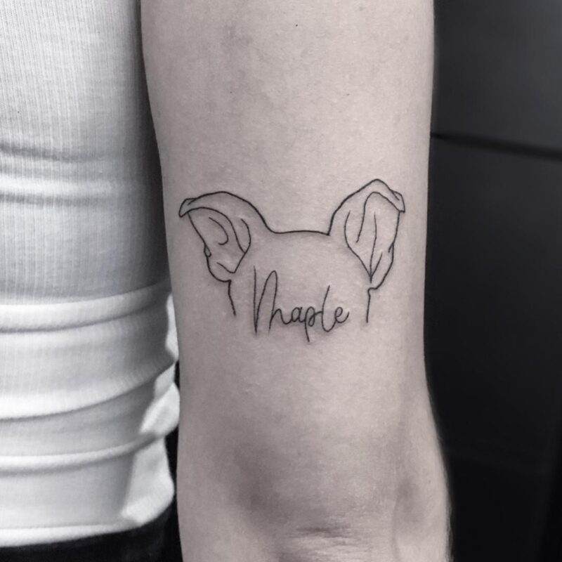 tatuaje de silueta de mascotas