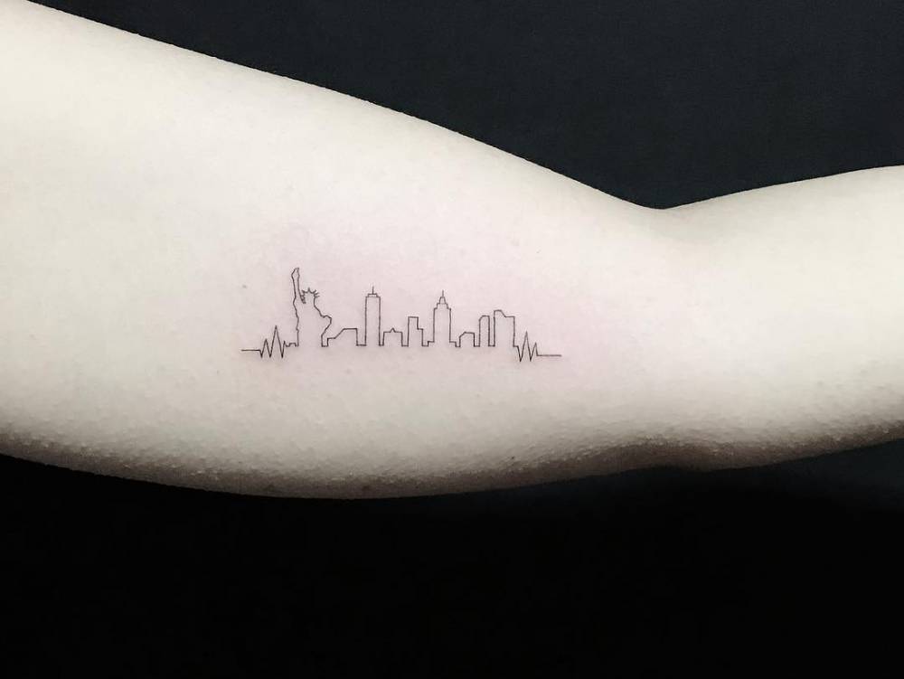 tatuaje de siluetas de ciudades