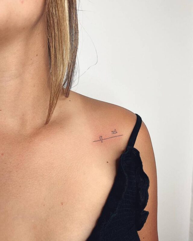 tatuaje de silueta de aves