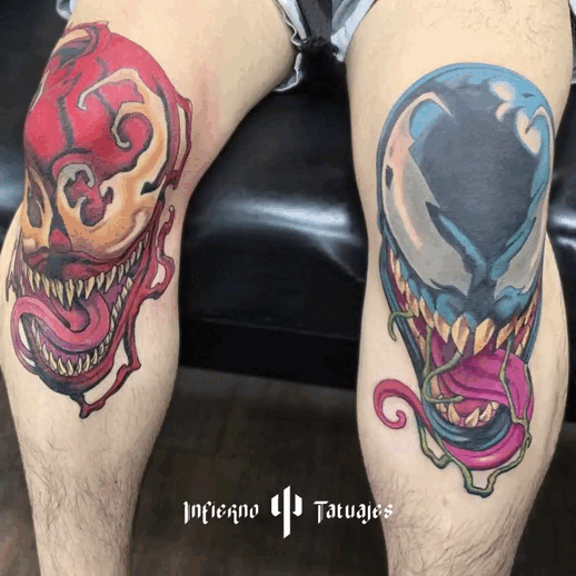 tatuaje de venom y carnag infierno tatuajes