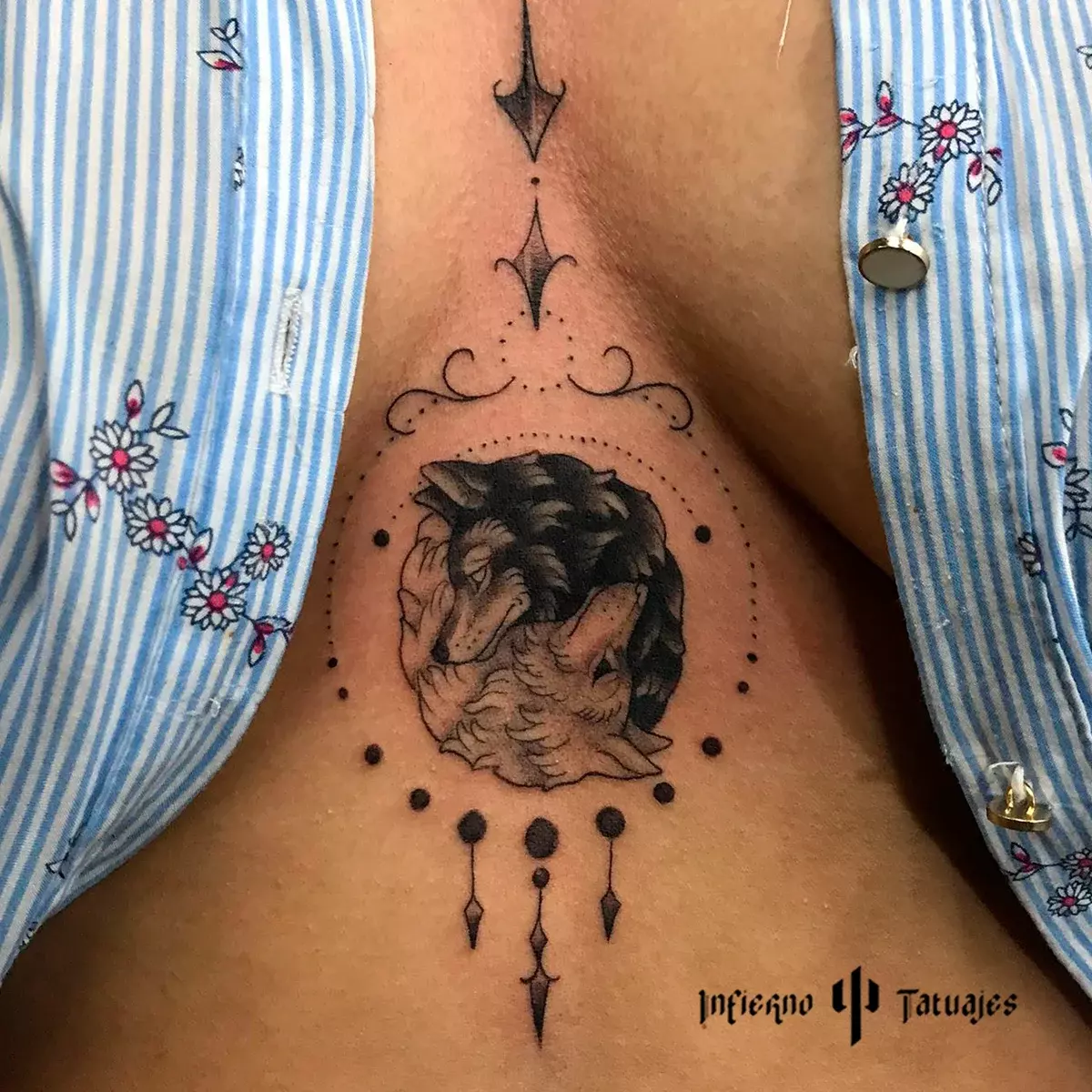 tatuaje mandala de lobos infierno tatuajes